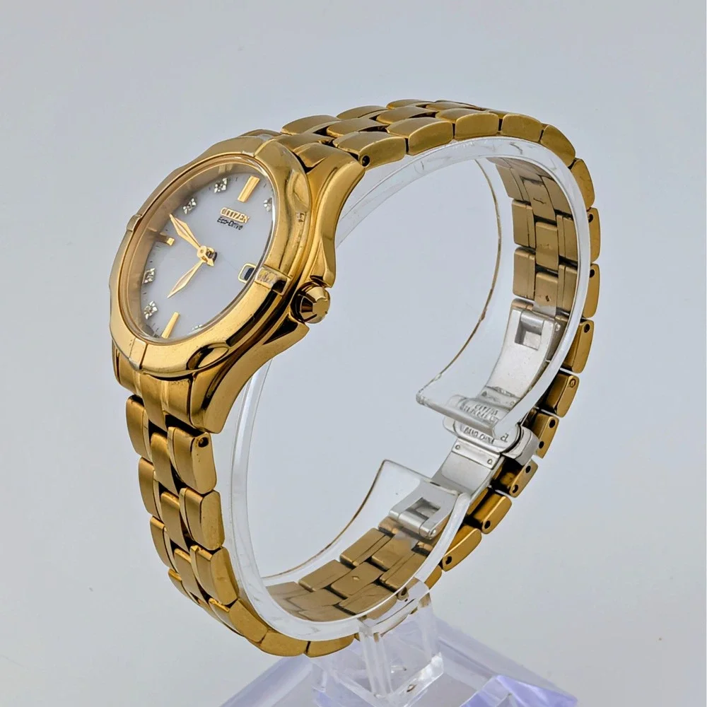 Citizen Silhouette Sport Eco-Drive Diamond Gold-Tone Watch E013-S090300 7.25